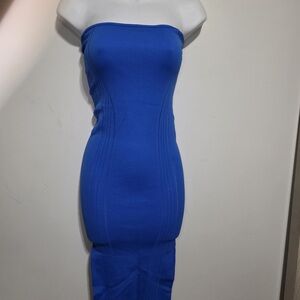 Zara Vibrant Blue Strapless Dress